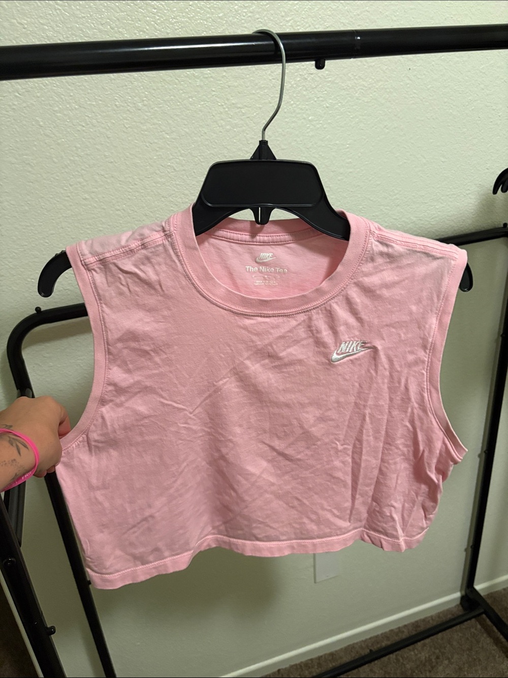 Nike Pink Cropped Muscle Tank Medium